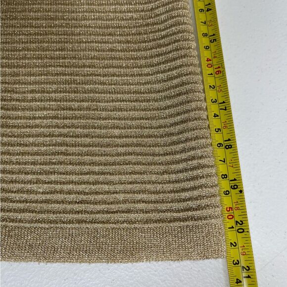 Vintage Talbots Gold Metallic Long Sleeve Button Neck Tunic Womens Medium FLAWS - Picture 14 of 16